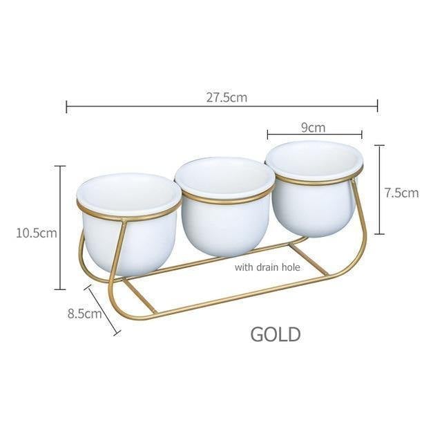 Metal Sleigh Succulent Trio